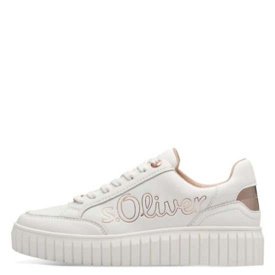 5-23665-42 159 ΑΣΠΡΟ S'OLIVER ΓΥΝΑΙΚΕΙΑ SNEAKERS ΟΙΚΟΛΟΓΙΚΟ ΔΕΡΜΑ ΚΑΝΟΝΙΚΗ ΕΦΑΡΜΟΓΗ