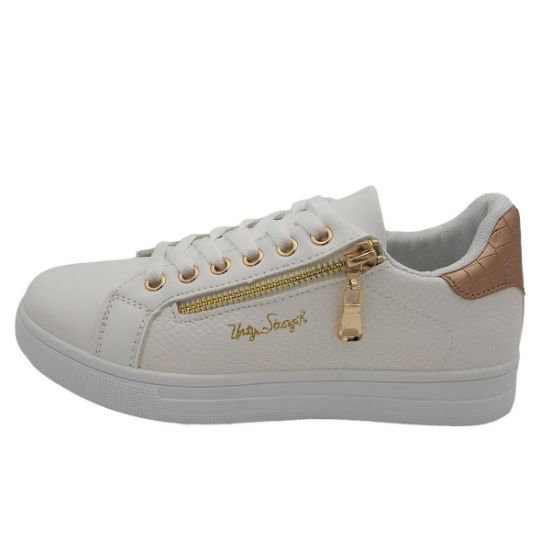 BY-2021 ΑΣΠΡΟ PLATO ΓΥΝΑΙΚΕΙΑ SNEAKERS ΣΥΝΘΕΤΙΚΟ ΔΕΡΜΑ ΜΙΚΡΗ ΦΟΡΜΑ
