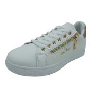 BY-2021 ΑΣΠΡΟ PLATO ΓΥΝΑΙΚΕΙΑ SNEAKERS ΣΥΝΘΕΤΙΚΟ ΔΕΡΜΑ ΜΙΚΡΗ ΦΟΡΜΑ