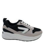 23083 ΜΑΥΡΟ PRETTYSHOES ΓΥΝΑΙΚΕΙΑ SNEAKERS ΣΥΝΘΕΤΙΚΟ ΔΕΡΜΑ ΚΑΙ ΥΦΑΣΜΑ ΚΑΝΟΝΙΚΗ ΕΦΑΡΜΟΓΗ