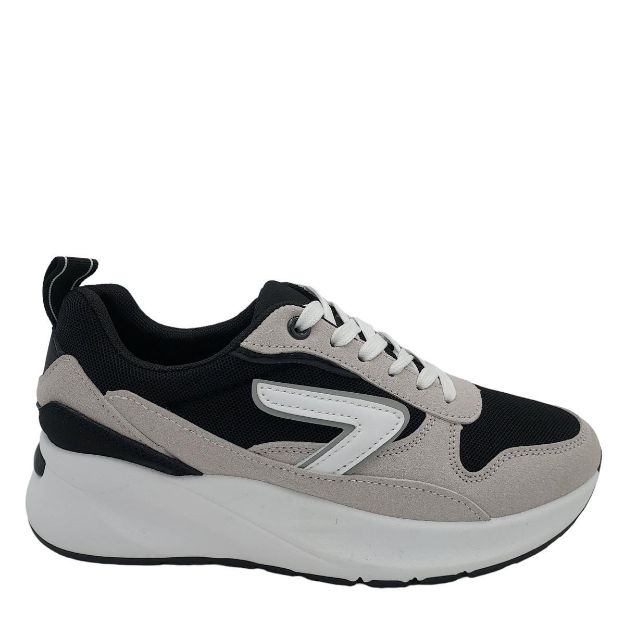 23083 ΜΑΥΡΟ PRETTYSHOES ΓΥΝΑΙΚΕΙΑ SNEAKERS ΣΥΝΘΕΤΙΚΟ ΔΕΡΜΑ ΚΑΙ ΥΦΑΣΜΑ ΚΑΝΟΝΙΚΗ ΕΦΑΡΜΟΓΗ