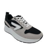 23083 ΜΑΥΡΟ PRETTYSHOES ΓΥΝΑΙΚΕΙΑ SNEAKERS ΣΥΝΘΕΤΙΚΟ ΔΕΡΜΑ ΚΑΙ ΥΦΑΣΜΑ ΚΑΝΟΝΙΚΗ ΕΦΑΡΜΟΓΗ