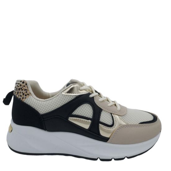 23081 ΜΑΥΡΟ PRETTYSHOES ΓΥΝΑΙΚΕΙΑ SNEAKERS ΣΥΝΘΕΤΙΚΟ ΔΕΡΜΑ ΚΑΙ ΥΦΑΣΜΑ ΚΑΝΟΝΙΚΗ ΕΦΑΡΜΟΓΗ