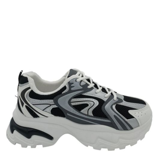302-2 ΜΑΥΡΟ ABLOOM ΓΥΝΑΙΚΕΙΑ SNEAKERS ΣΥΝΘΕΤΙΚΟ ΔΕΡΜΑ ΚΑΙ ΥΦΑΣΜΑ ΚΑΝΟΝΙΚΗ ΕΦΑΡΜΟΓΗ
