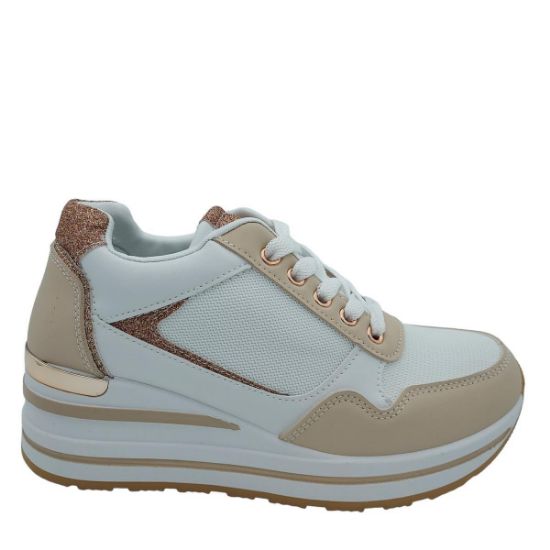 9128 ΡΟΖ IDEAL SHOES ΓΥΝΑΙΚΕΙΑ SNEAKERS ΣΥΝΘΕΤΙΚΟ ΔΕΡΜΑ ΚΑΙ ΥΦΑΣΜΑ ΚΑΝΟΝΙΚΗ ΕΦΑΡΜΟΓΗ