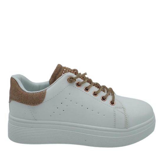 700-15-6 ΑΣΠΡΟ GOGO SHOES ΓΥΝΑΙΚΕΙΑ SNEAKERS ΣΥΝΘΕΤΙΚΟ ΔΕΡΜΑ ΚΑΝΟΝΙΚΗ ΕΦΑΡΜΟΓΗ