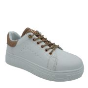 700-15-6 ΑΣΠΡΟ GOGO SHOES ΓΥΝΑΙΚΕΙΑ SNEAKERS ΣΥΝΘΕΤΙΚΟ ΔΕΡΜΑ ΚΑΝΟΝΙΚΗ ΕΦΑΡΜΟΓΗ