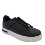 8410-08-1 ΜΑΥΡΟ FASHION&BELLA ΓΥΝΑΙΚΕΙΑ SNEAKERS ΣΥΝΘΕΤΙΚΟ ΔΕΡΜΑ ΚΑΝΟΝΙΚΗ ΕΦΑΡΜΟΓΗ