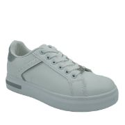 8410-08-3 ΑΣΠΡΟ/ΑΣΗΜΙ FASHION&BELLA ΓΥΝΑΙΚΕΙΑ SNEAKERS ΣΥΝΘΕΤΙΚΟ ΔΕΡΜΑ ΚΑΝΟΝΙΚΗ ΕΦΑΡΜΟΓΗ